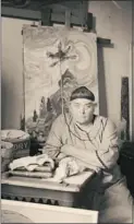  ??  ?? Works by Emily Carr, shown in 1939 in her studio, will receive internatio­nal attention in Germany at one of the most influentia­l exhibits in the world.