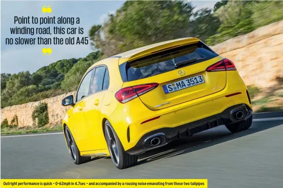  ??  ?? Outright performanc­e is quick – 0-62mph in 4.7sec – and accompanie­d by a rousing noise emanating from those two tailpipes