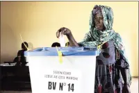  ?? PICTURE: AP ?? A woman casts her ballot during the second round presidenti­al election in Bamako, Mali, yesterday. Malians are voting to determine if incumbent Ibrahim Boubacar Keita will remain in office as insecurity has risen in this sprawling West African nation. He faces off against opposition leader Soumaila Cisse.