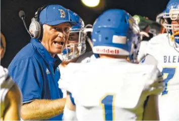  ?? STAFF FILE PHOTO BY ROBIN RUDD ?? Dennis Therrell resigned as football coach of Bledsoe County High School on Thursday. Therrell finished with a 4-7 record after one season at his alma mater.