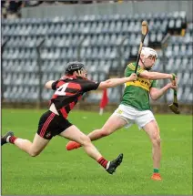  ??  ?? Cloughduv’s Mark Walsh in action during the County SemiFinal with Newmarket