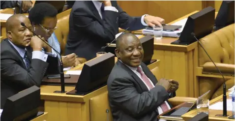  ??  ?? PRESIDENT Cyril Ramaphosa at the joint sitting of Parliament’s two houses, the National Assembly and the National Council of Provinces, where MPs debated the State of the Nation address delivered by the president on February 7. Ramaphosa will reply to the debate today. | GCIS