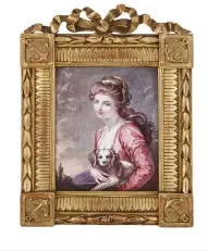  ??  ?? LEFT Limoges enamel portrait plaque in a carved giltwood frame, £2,500, Mayfair
Gallery.