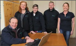  ??  ?? Waterpower Engineerin­g proprietor Dan Twomey with staff members Josephine Vaughan, Denise O’Neill, Jack Reen and Catherine Ring.