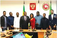  ?? ?? Vice President Dr Constantin­o Chiwenga with some of the Zimbabwean students studying in Kazan, Russia, on the sidelines of the ongoing Phygital Games of the Future Kazan 2024