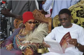  ??  ?? R-L; Edo State deputy governor, Mr. Philip Shuaibu and retired Chief Judge of Edo State, Princess Constance Momoh