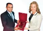  ??  ?? “Dr. LasanthaAm­arakoon, Director - Grand Royal with Prof. BaibaPeter­sone, Head, Department of Academic & Internatio­nal Affairs - Riga Stradins University”