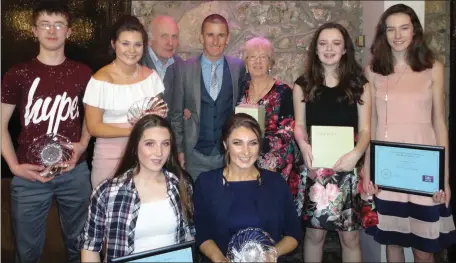  ??  ?? Liscarroll Athletic Club Award Winners at Mallow & District Sports Awards.back Row, L to RJoe Ivory,Vickie Cusack,Tim Fitzpatric­k,Robert Heffernan,Esther Fitzpatric­k, Amy Whelan.& Aoife O’Sullivan. Front row ,L to R, Natasha O’Keeffe,Sarah O’Keeffe