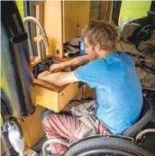  ?? CLAYTON WILLIAMS THE NEW YORK TIMES ?? Proper heights and clearances for himself and his wheelchair were vital in customizin­g Williams’ van.