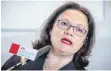  ??  ?? SPD-Fraktionsv­orsitzende Andrea Nahles.