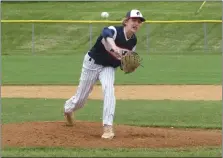  ?? ED MORLOCK/MEDIANEWS GROUP ?? Plymouth Whitemarsh pitcher Joe Rauscher threw four innings against Hatboro-Horsham Monday.