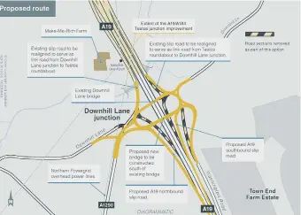  ??  ?? The proposed changed at Downhill Lance junction.