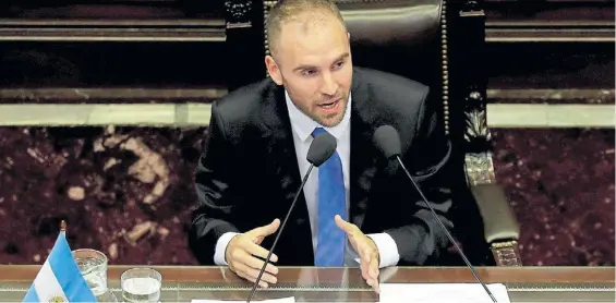  ?? REUTERS ?? Presentaci­ón. Martín Guzmán, ministro de Economía, en su exposicón que brindó ante los diputados en la tarde del miércoles.