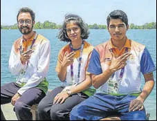  ?? PTI ?? India’s World Cup hopes in air pistol will rest on (from left) Abhishek Verma, Manu Bhaker and Saurabh Chaudhary.