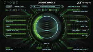  ??  ?? Morph or mix your dry and wet signals with Wormhole’s sound-merging FX Blend slider