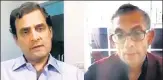  ?? YOUTUBE ?? A screengrab of the video conference between Congress leader n
Rahul Gandhi (left) and Nobel laureate Abhijit Banerjee.