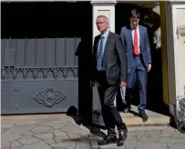  ?? AP ?? French investigat­ive magistrate Renaud van Ruymbeke leaves the residence of Carlos Nuzman, president of the Brazilian Olympic committee, in Rio de Janeiro. —