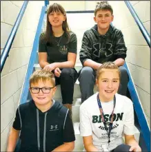  ??  ?? Pictured L-R: Top RowNaomi Hanson and Andrew Nelson (8th grade)
Bottom Row- Jack Lerud and Kailiee Nielson (7th grade)