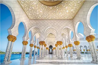  ??  ?? GRAND DESIGN: The Sheikh Zayed Grand Mosque is based on India’s majestic Taj Mahal and took 11 years to build