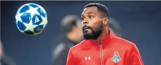  ?? MIGUEL RIOPA AFP/GETTY IMAGES ?? Lokomotiv Moscow left-back Bryan Idowu trains at Dragao stadium in Porto on Monday on the eve of the Group D match between Porto and Lokomotiv Moscow.