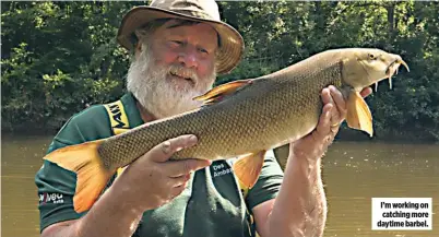  ??  ?? I’m working on catching more daytime barbel.