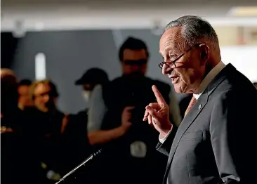  ?? AP ?? Senate Majority Leader Chuck Schumer of N.Y., on Capitol Hill in Washington yesterday. ‘‘Whoever wins the race to the technologi­es of the future is going to be the global economic leader,’’ Schumer said.