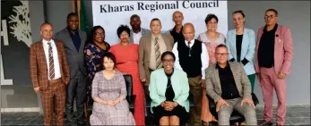  ?? Photo: Steven Klukowski ?? Teamwork… Prime Minister Saara Kuukongelw­a-Amadhila with //Kharas regional and local authority leaders.