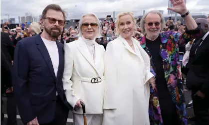  ?? Photograph: Ian West/PA ?? L to R: Björn Ulvaeus, Anni-Frid Lyngstad, Agnetha Fältskog and Benny Andersson of Abba.
