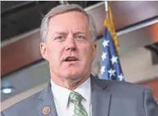  ?? J. SCOTT APPLEWHITE, AP ?? Rep. Mark Meadows, R-N.C., chairman of the conservati­ve House Freedom Caucus, said Monday that he was going to urge the bloc’s members to “vote for their constituen­ts.”