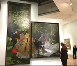  ?? CHINA DAILY LIA ZHU / ?? Visitor examine Claude Monet’s at a new exhibition at the Legion of Honor Fine Arts Museum in San Francisco from Feb 25 through May 29.