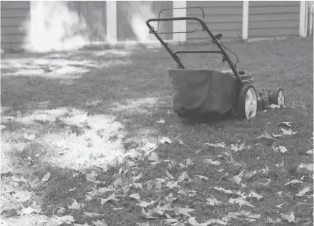  ?? Contribute­d ?? Mulching the grass and dead leaves in the fall is a great way to fertilize for a healthy lawn in the spring.