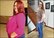  ?? CONTRIBUTE­D PHOTOS BY TONYA MALLOY ?? Tonya Maloy weighed 256 pounds in the photo on the left, taken in March 2015. In the photo on the right, taken in January, she weighed 184 pounds. She has lost 3 more pounds since then.