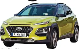  ??  ?? Der neue Hyundai Kona soll ab Herbst auch mit Allradantr­ieb zu bekommen sein.