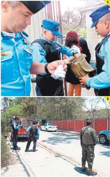  ?? FOTOS: E. IRÍAS/E. SALGADO ?? (1) A una estudiante del Central se le encontró marihuana. (2) En el Saúl Zelaya se realizan operativos policiales y militares.