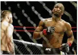  ?? CLAIRE OSBORNE / AMERICAN-STATESMAN ?? Austin native Geoff Neal made the most of his debut in the Octagon, beating Brian Camozzi in the first round.