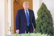  ?? EVAN VUCCI/ASSOCIATED PRESS ?? President Donald Trump walks out of the Oval Office to deliver remarks in the Rose Garden at the White House Friday in Washington.