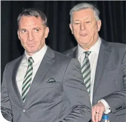  ??  ?? Brendan Rodgers with Celtic Chief Executive, Peter Lawwell