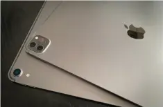  ??  ?? The 2020 ipad Pro on top of the 2018 model.