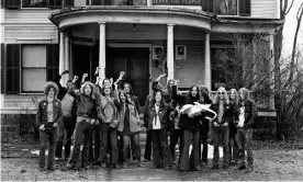  ??  ?? Members of the White Panther party in 1970 in front of their headquarte­rs in Ann Arbor, Michigan. Photograph: Leni Sinclair/Getty