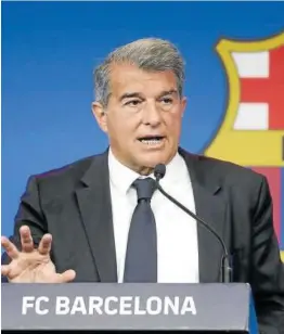  ?? Foto: Efe ?? Joan Laporta, durante la rueda de prensa.