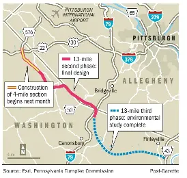 Map Of Southern Beltway Pittsburgh Southern Beltway Progress - Pressreader