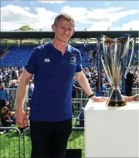  ??  ?? Leinster head coach Leo Cullen and captain Isa Nacewa, right, during their home