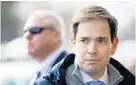  ?? JACQUELYN MARTIN/ASSOCIATED PRESS (LEFT); KEVIN R. WEXLER/ASSOCIATED PRESS ?? Marco Rubio stops at a polling place in Derry, N.H., on Tuesday, while Chris Christie, right, meets supporters in Manchester. They battled for third behind Ohio Gov. John Kasich.