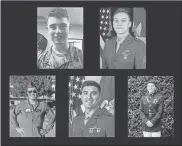  ?? U.S. Marine Corps/TNS ?? Left to right are Lance Cpl. Donovan Davis, Sgt. Alec Langen, Capt. Benjamin Moulton, Capt. Jack Casey and Capt. Miguel Nava. All were killed when their helicopter crashed near Pine Valley this week.