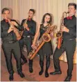  ?? FOTO: FRANZ MAYER ?? Die vier Saxofonist­en Marie Humburger, Moritz Kirn, Michael Mauß und Leon Weidner aus Aalen bewiesen ihr Können.