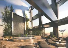  ?? ?? A communal rooftop amenity space will overlook Stanley Park, the North Shore Mountains, English Bay and beyond.