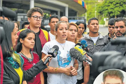  ?? AFP ?? HERMANA. Rafaela Requesens exigió la liberación del parlamenta­rio, quien está incomunica­do.