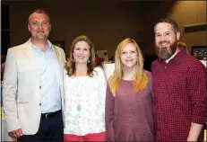  ?? NWA Democrat-Gazette/CARIN SCHOPPMEYE­R ?? Shannon and Kristin Richmond (from left) visit with Dana and Jason Luper at Cupcakes &amp; Cocktails.