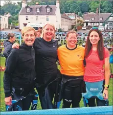  ??  ?? Jacqui, Gwen, Emma and Lynsey are all smiles at the finish line.