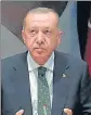  ?? AP ?? Turkish President Recep Tayyip Erdogan